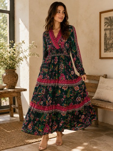 Boden neck floral viscose - floral,