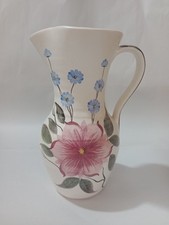 Vintage E Radford Hand painted Studio Pottery 9.5" vase / jug Staffordshire 