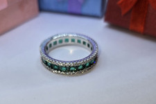 Ladies Timeless Green Band Dress Ring Large  sizes  U, N, Q, O