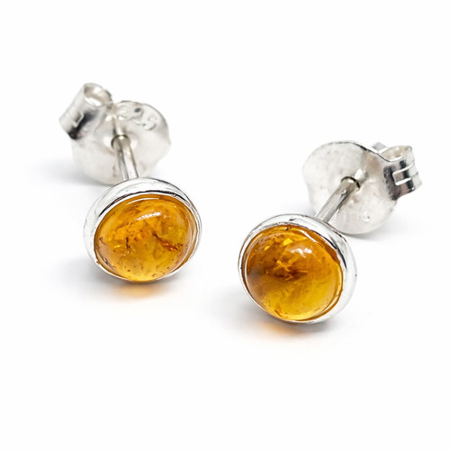Baltic amber stud earrings 925 - baltic,