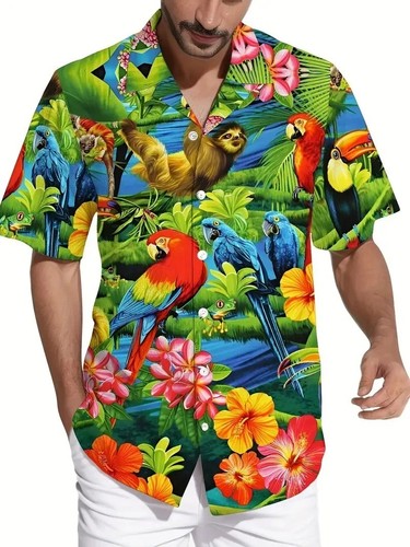 Men tropical floral parrot - floral,
