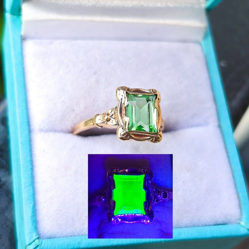Vintage 10k uranium glass - 10k, ring
