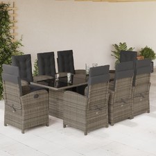Garden Dining Set Grey, Dark