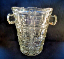*Champagne/ Ice Bucket Vtg Pressed Glass Barware 1960s Bar Cart Accessory