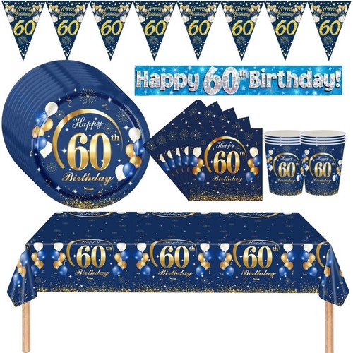 Blue 60th birthday decoration - birthday,