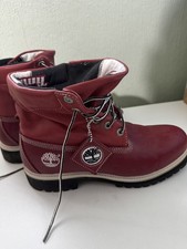Timberland 6-Inch Roll Top Mens Size 8M Red Outdoor Casual Waterproof Boots