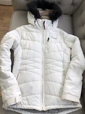 Ski Jacket White UkS Protest Black Removable Fur Hood Waterproof RRP £189