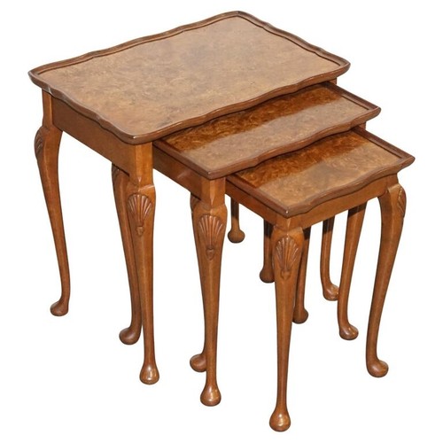 1920 art deco burr walnut - walnut, nest