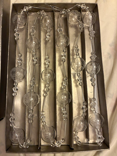 Clear cut glass beaded - clear,
