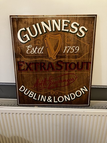 Guinness hand painted sign - guinness,