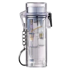 Refillable Butane Jet Torch Lighter Windproof Adjustable Flame Transparent Gas