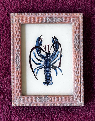Indian lobster reverse glass - lobster,