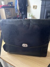 black leather organiser bag