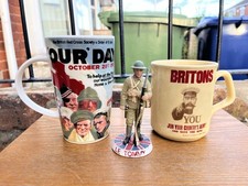 WW1 Memorabilia 2 Cups Imperial War Mueseum & Tommy’s Soldier Figurine