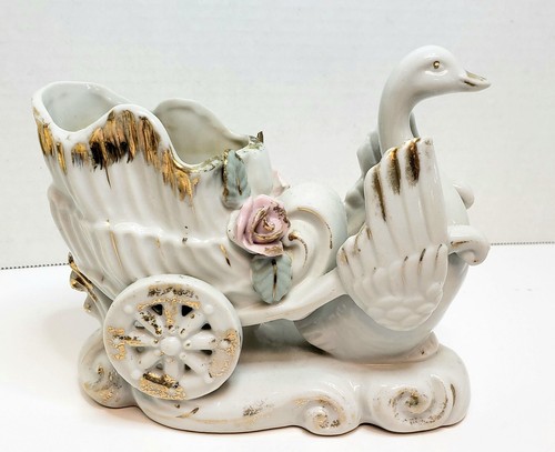 Vintage swan carriage planter - vintage,