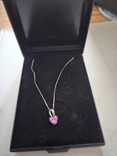 Created Pink Saphire Necklace