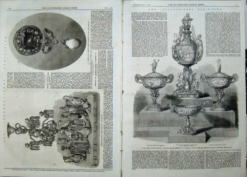 Old antique print 1862 silver - antique,