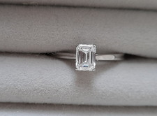 Platinum Engagement Emerald Cut Diamond Ring D colour IF clarity - GIA certified