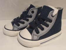 TODDLER CONVERSE CHUCKTAYLOR HI TOPS DENIM BLUE TRAINERS