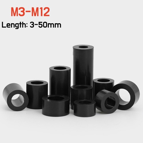 Black plastic nylon spacers - plastic,