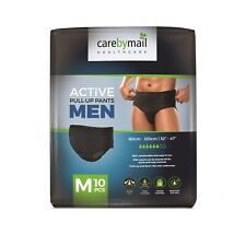 CarebyMail Men Active Fit Incontinence Pull Up Pants for Men - MEDIUM - Black