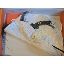 White Straw Fascinator Hat