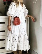 Zara White Cotton Midi Dress