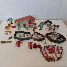 Vintage Farm Set 70s. Play farmyard. Toy animals.