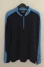 J LINDEBERG GOLF NAVY BLUE RY MEN’S MID LAYER TRENDY TOP SIZE LARGE
