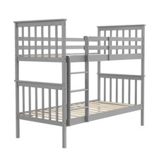 3ft Single Bunk Bed Wooden Pine Frame with Stair / Detachable 2 Beds Frame