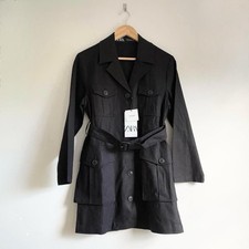 Zara Black Linen Blend Jacket