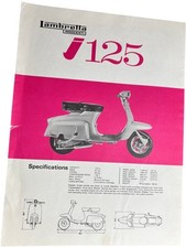 Lambretta Innocenti J125 Scooter Brochure Vintage Collectable