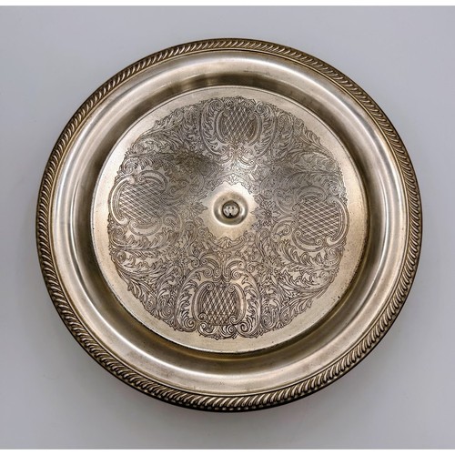 Vintage silver tone pedestal - tone,