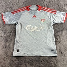 Liverpool 2008/09 Away Shirt Silver Grey LFC Official Adidas Men’s Size Large