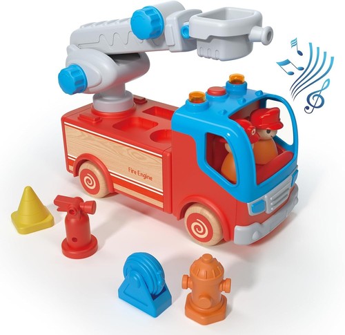 Wooden fire truck toy - truck,