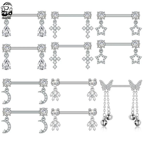 1pair moon star dangle - 1pair, nipple