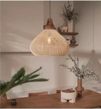 Ceiling Light Small Designer Unique Wicker Bell Hand Made Woven Acumen By dBodhi