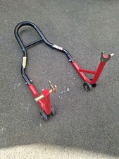 motercycle stand red and black