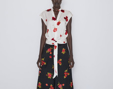 Zara white flower print top
