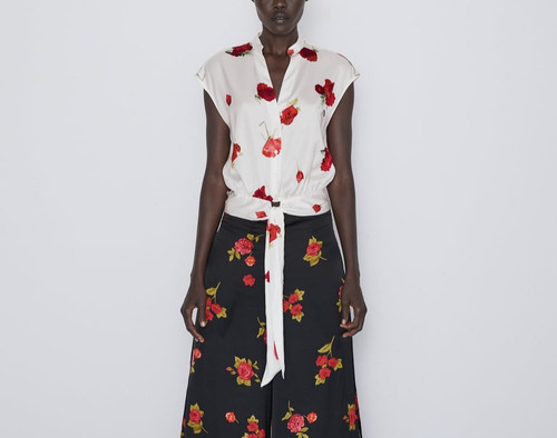 Zara white flower print - , top