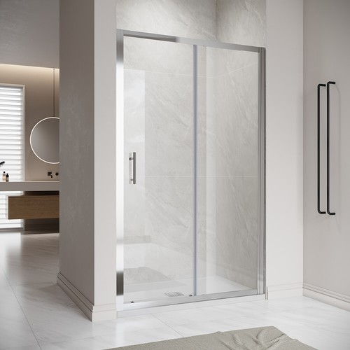 Sliding shower door with - shower,