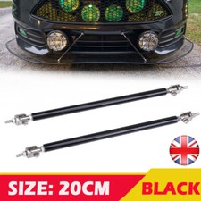 1Pair 20cm Black Front Rear Bumper Lip Splitter Adjustable Support Bar Universal