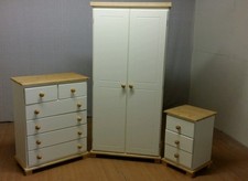 HANDMADE SHIRLEY (IVORY& PINE) 3 PEICE BEDROOM SET**NO FLAT PACK**