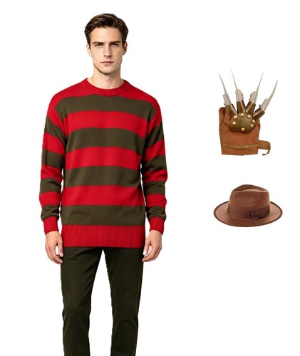 Mens red green - red, striped