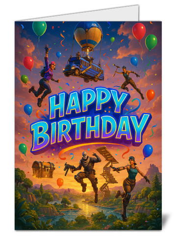 Fortnite birthday card - birthday,