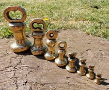 Antique Brass Bell-Weights x 8
