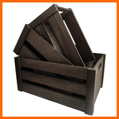 Rustic wooden crates set - rustic, 3
