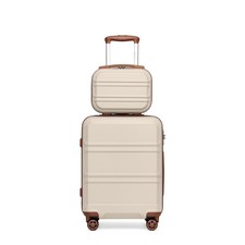 Beige Small 4 Wheels Hard