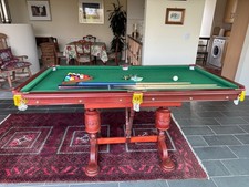 antique Riley pool table(5'4" slate top circa 1920)+ table tennis topper(4'x7') 