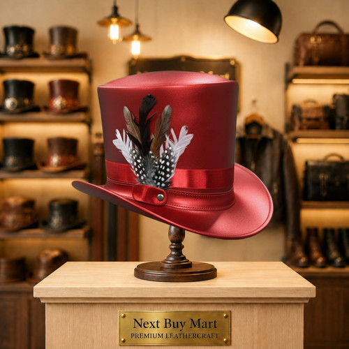 Red victorian feather leather - red,